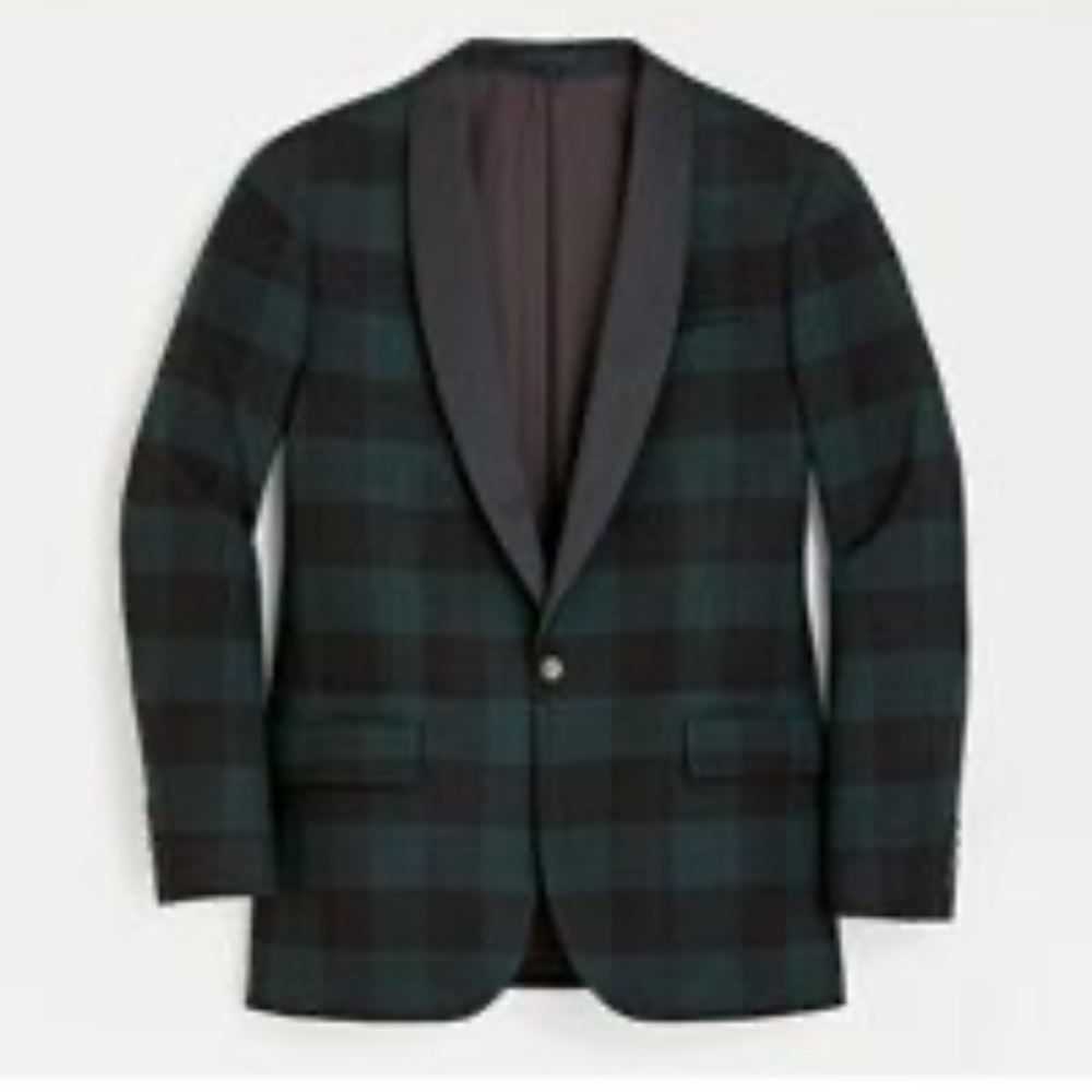 J. Crew men’s black and green checkered jacket